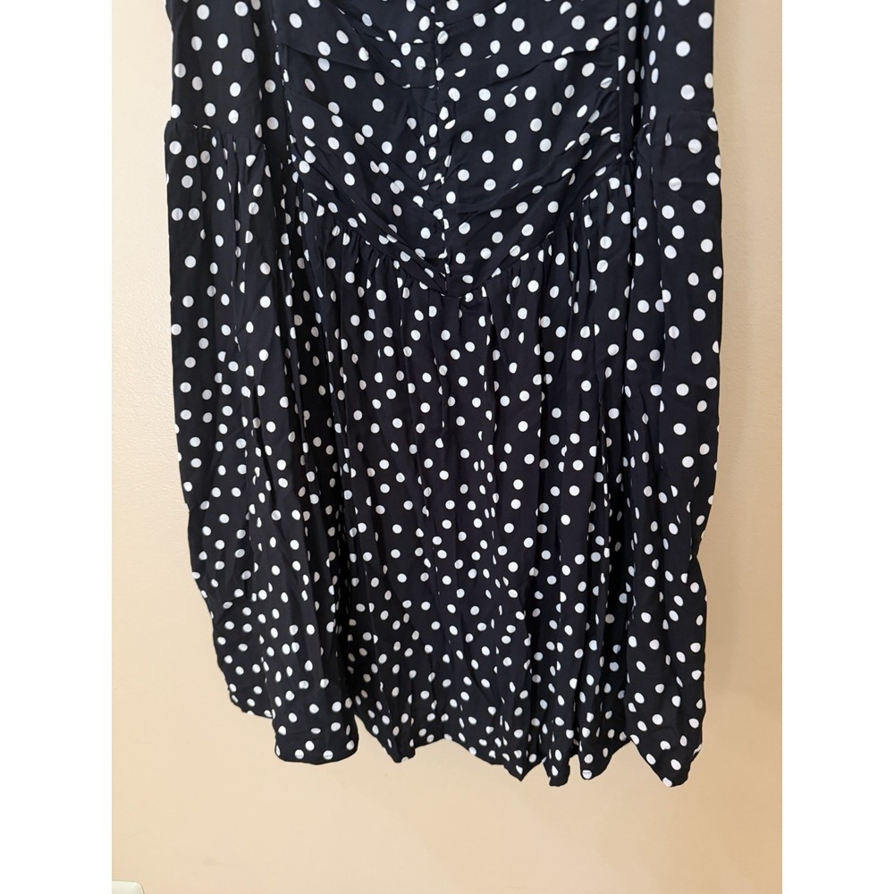 Wild Fable Women's Ruched Mini A-Line Dress Size XXL Black/White Polka Dots NWT - Picture 5 of 10